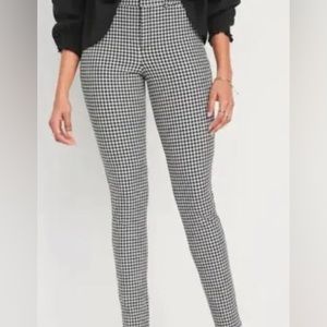 Old Navy Houndstooth Pixie Skinny Pants Size 4 Stretch Black White